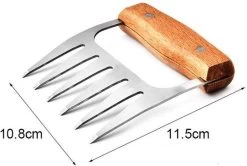 GrillX Luxe Vleesklauwen - Houten Handvat - RVS Meat Claws - Vleesshredder - Pulled Pork, Chicken - BBQ Accesoires -Keukengrill Winkel 1200x806