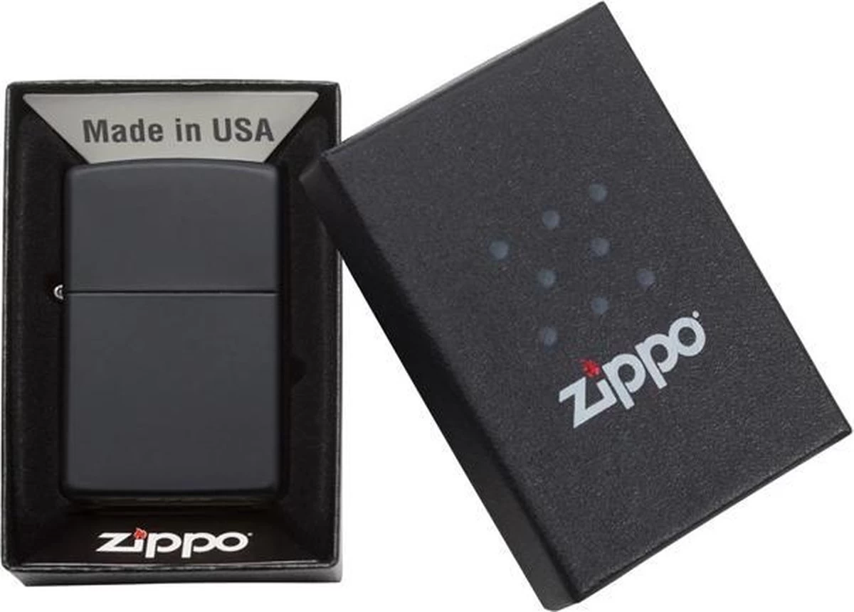 Zippo Regular Black Matte Finish Benzine Aansteker 2 Zippo Regular Black Matte Finish Benzine Aansteker - Afbeelding 2
