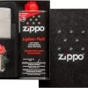 Zippo Brushed Chrome Aansteker, Benzine En Flints Gift Set