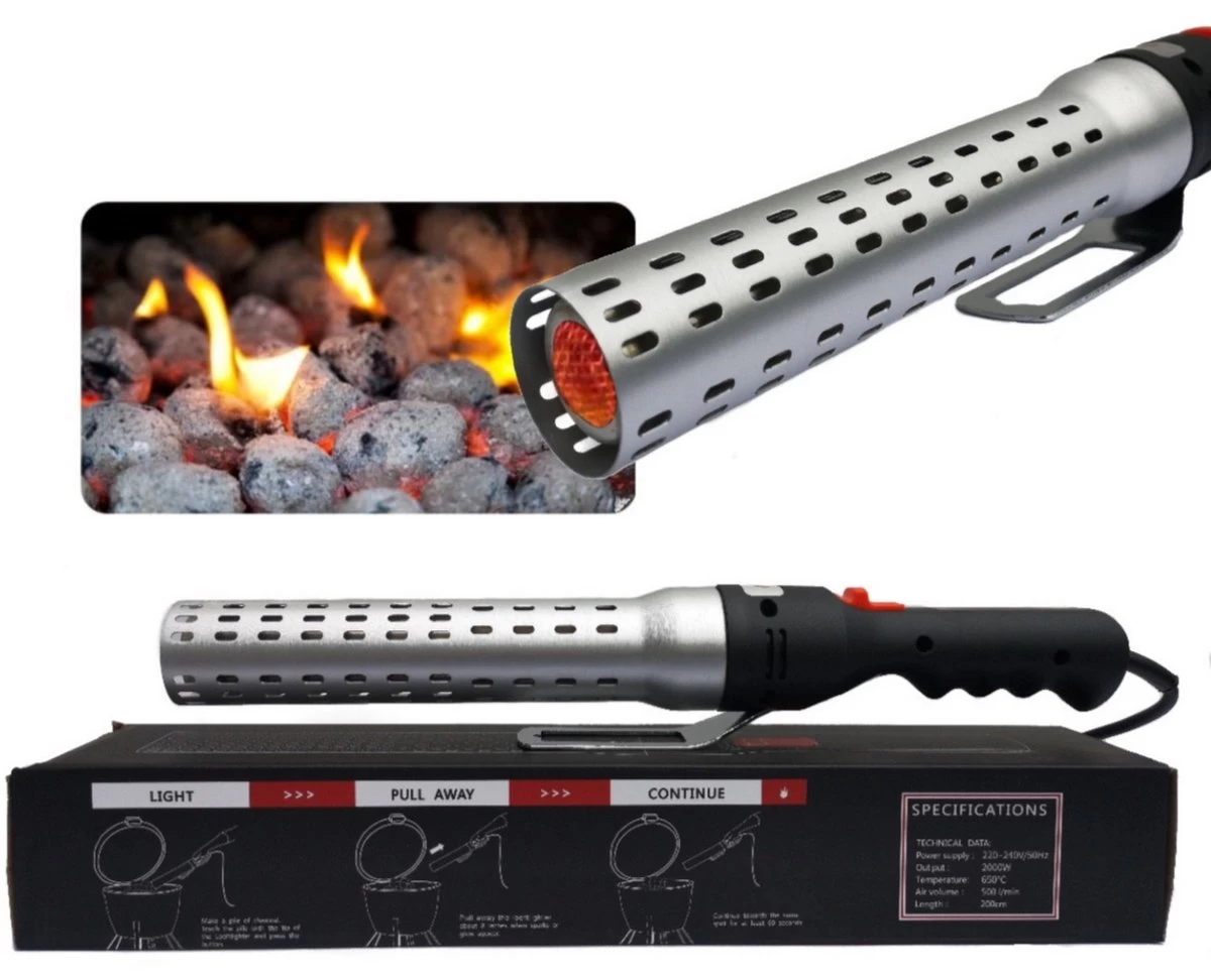 Merkloos Edward&DeVries - Elektrische BBQ Aansteker - BBQ Accesoires - One Minute Lighter - BBQ Starter - Looftlighter - Geschikt Voor Houtskool En Briketten - 1 Merkloos Edward&DeVries - Elektrische BBQ Aansteker - BBQ Accesoires - One Minute Lighter - BBQ Starter - Looftlighter - Geschikt Voor Houtskool En Briketten -