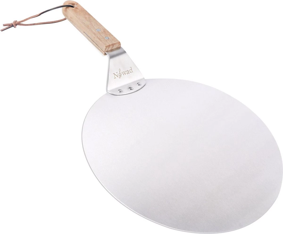 Nowad Pizzaschep RVS Rond Voor BBQ En Oven - 30,5 Cm - Pizzaspatel - Taartschep - Houten Handvat - Ophangbaar - Rond - Vaatwasbestendig - Keukenaccessoires 15 Nowad Pizzaschep RVS Rond Voor BBQ En Oven - 30,5 Cm - Pizzaspatel - Taartschep - Houten Handvat - Ophangbaar - Rond - Vaatwasbestendig - Keukenaccessoires - Afbeelding 15