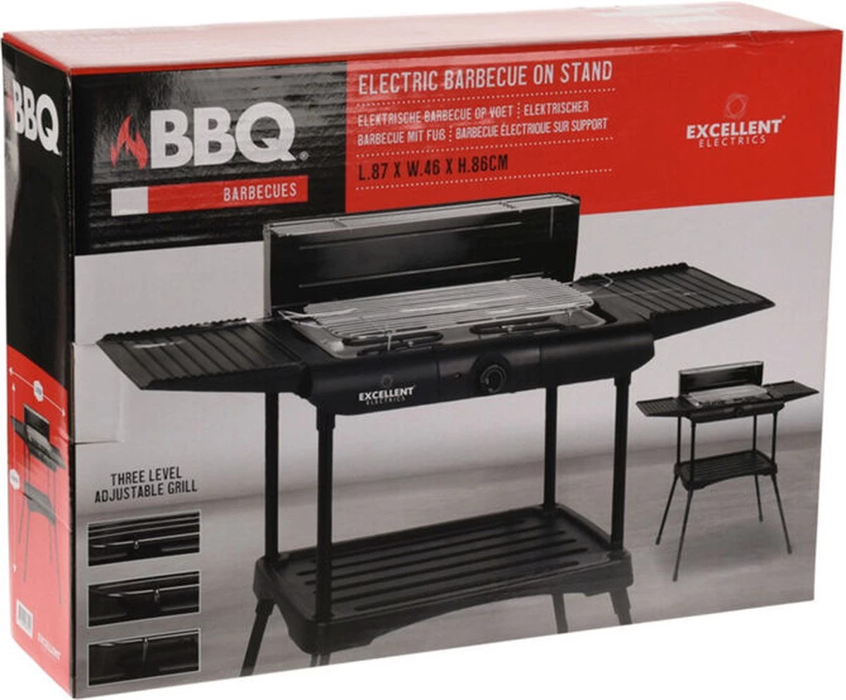 Excellent Electrics Elektrische Barbecue - Grilloppervlak (LxB) 36x24 Cm - 2000W - Zwart 3 Excellent Electrics Elektrische Barbecue - Grilloppervlak (LxB) 36x24 Cm - 2000W - Zwart - Afbeelding 3