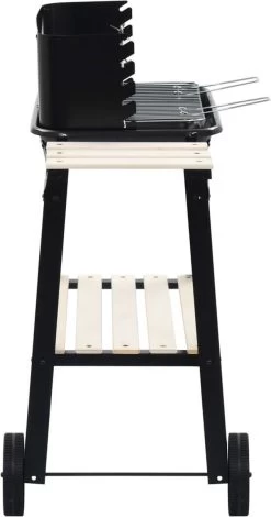 Verrijdbare Barbecue – Houtskool/Briketten - Verstelbare Grillplaat – Houten Tafel – Winscherm – Gewicht 5.9kg 16 Verrijdbare Barbecue – Houtskool/Briketten - Verstelbare Grillplaat – Houten Tafel – Winscherm – Gewicht 5.9kg -Keukengrill Winkel 630x1200