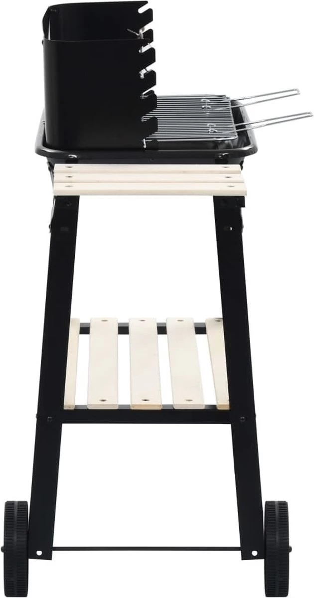 Verrijdbare Barbecue – Houtskool/Briketten - Verstelbare Grillplaat – Houten Tafel – Winscherm – Gewicht 5.9kg 6 Verrijdbare Barbecue – Houtskool/Briketten - Verstelbare Grillplaat – Houten Tafel – Winscherm – Gewicht 5.9kg - Afbeelding 6