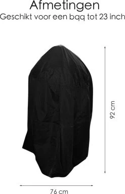 BBQ Beschermhoes - Voor Kamado - Universeel - Tot 23 Inch - Zwart -Keukengrill Winkel 774x1200 1