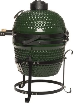 Patton Kamado Keramische Houtskoolbarbecue - 13" - Grilloppervlak Ø 28 Cm - Inclusief Heatdeflector - Groen -Keukengrill Winkel 848x1200 3