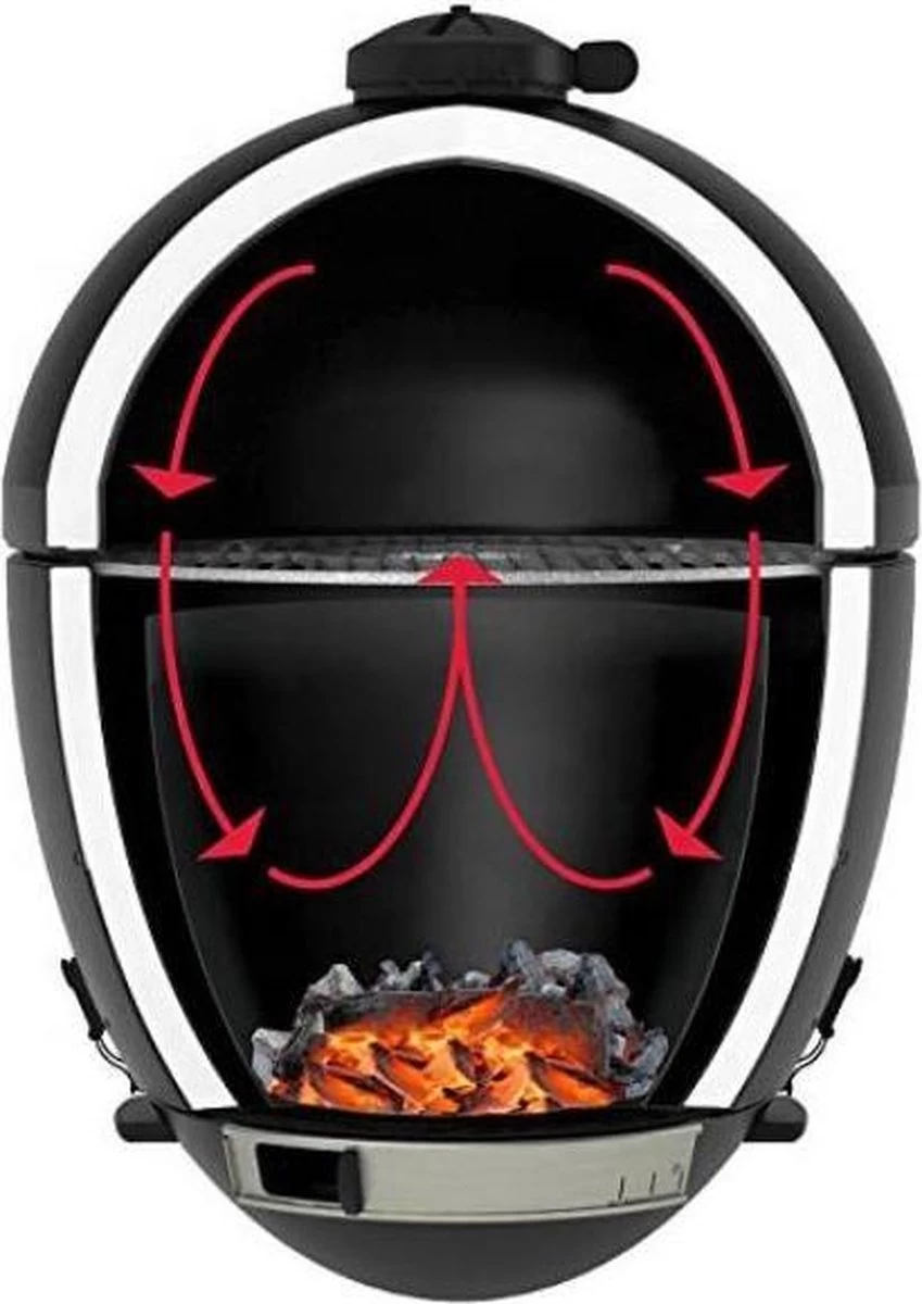 Apache Grill 21 Inch Kamado BBQ Egg | Houtskool | Zwart | Ø 50cm Grill Oppervlak | Dubbelwandig & Geïsoleerd 14 Apache Grill 21 Inch Kamado BBQ Egg | Houtskool | Zwart | Ø 50cm Grill Oppervlak | Dubbelwandig & Geïsoleerd - Afbeelding 14