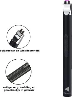 Oplaadbare Lange Elektrische Aansteker - Duurzame Plasma Aansteker - Inclusief Cadeauverpakking - BBQ - Kaarsen - Zwart -Keukengrill Winkel 894x1200 2