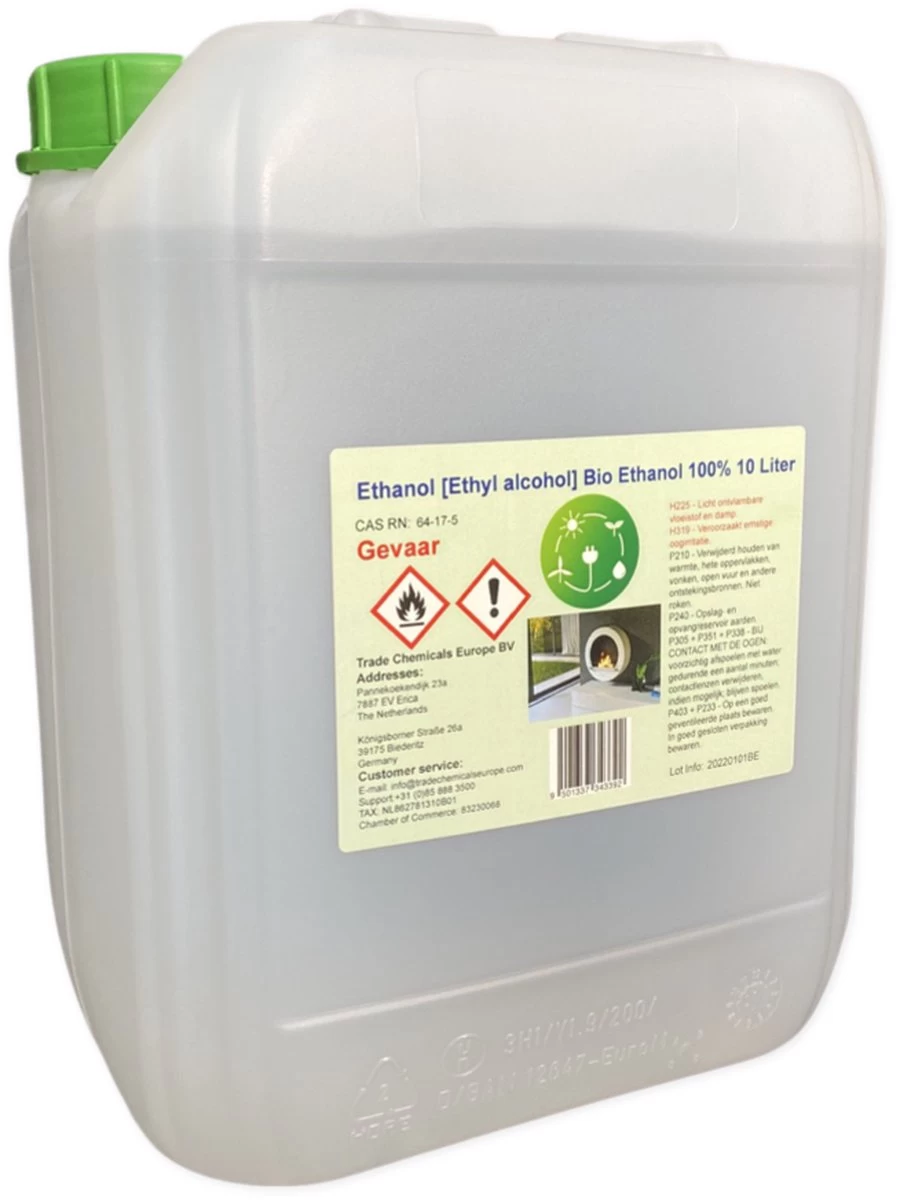 Bio Ethanol - 100% Zuiverheid - BioFair - Bioethanol - Schone Verbranding - Reukloos - 10 Liter Cannister 1 Bio Ethanol - 100% Zuiverheid - BioFair - Bioethanol - Schone Verbranding - Reukloos - 10 Liter Cannister