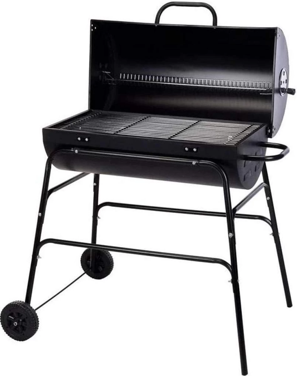 BBQ XL Houtskoolbarbecue - Cilindervorm - Grilloppervlak (LxB) 71 X 35 Cm - Zwart 1 BBQ XL Houtskoolbarbecue - Cilindervorm - Grilloppervlak (LxB) 71 X 35 Cm - Zwart